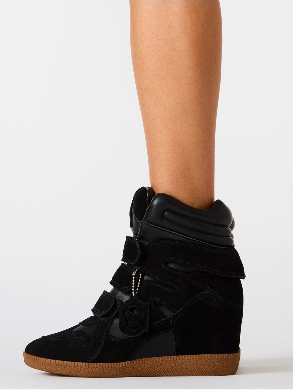 Genuine Suede Black Sneaker Wedges (9-9.5 Women) 2010s Isabel Marant style